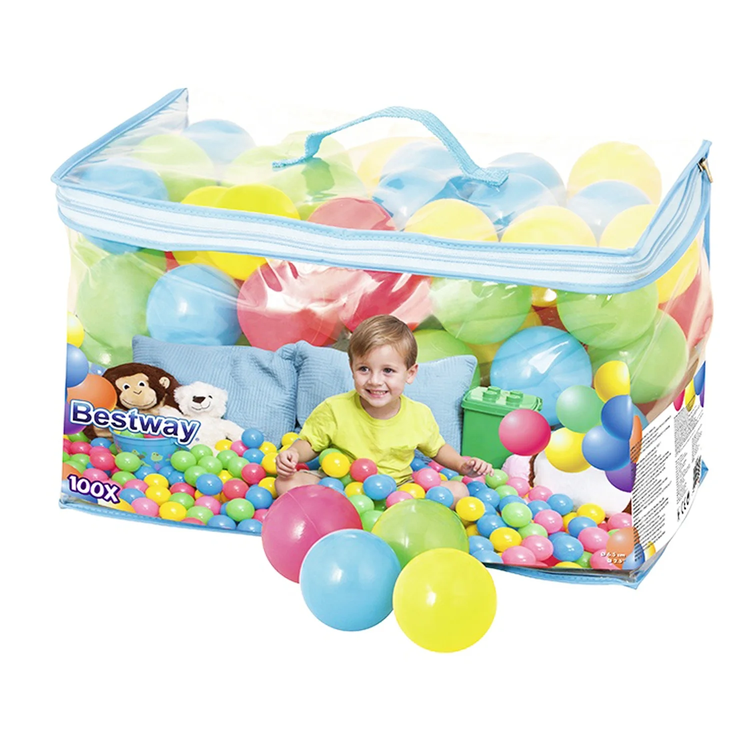 Bestway 52027 Inflatable Children Splash & Play 100 Play Balls Color Ocean Plastic Balls for Kids