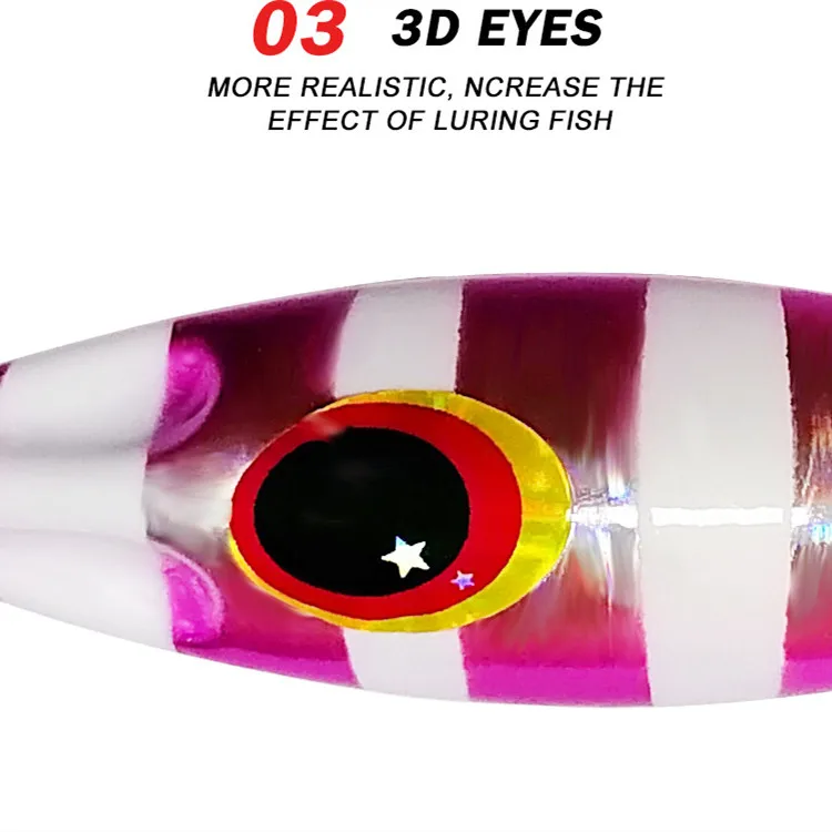 SNEDA Boat Fishing Glow Metal Jig Lures 30g 40g 60g 80g 100g 120g Slow Sinking Jigging Swimming Bait