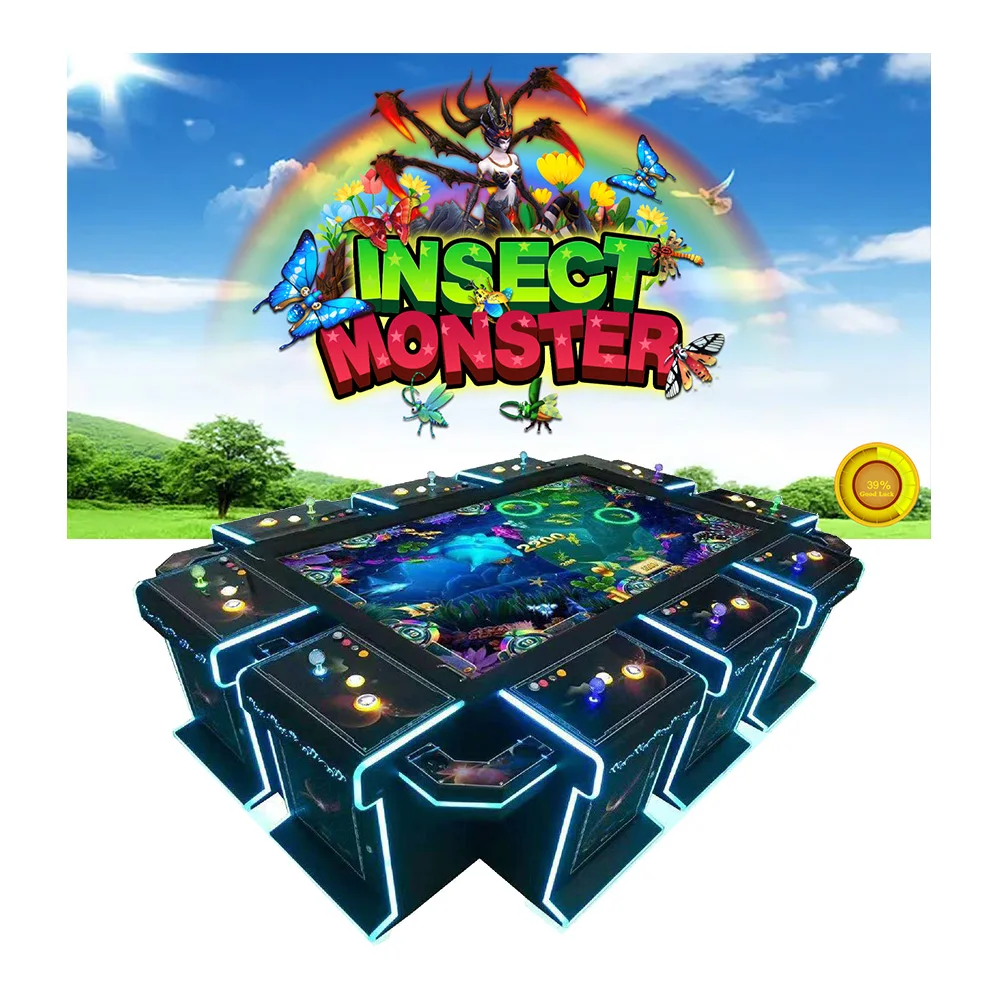 4~10 Player Fish Table Game Machine Cabinet Insect Monster Arcade Shooting Fish Game Install Software