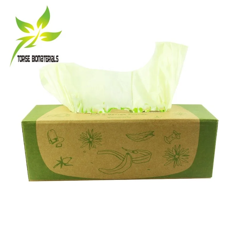 biodegradable vegetable & fruits bag custom logo safe compost produce bag small trah bag for kitchen