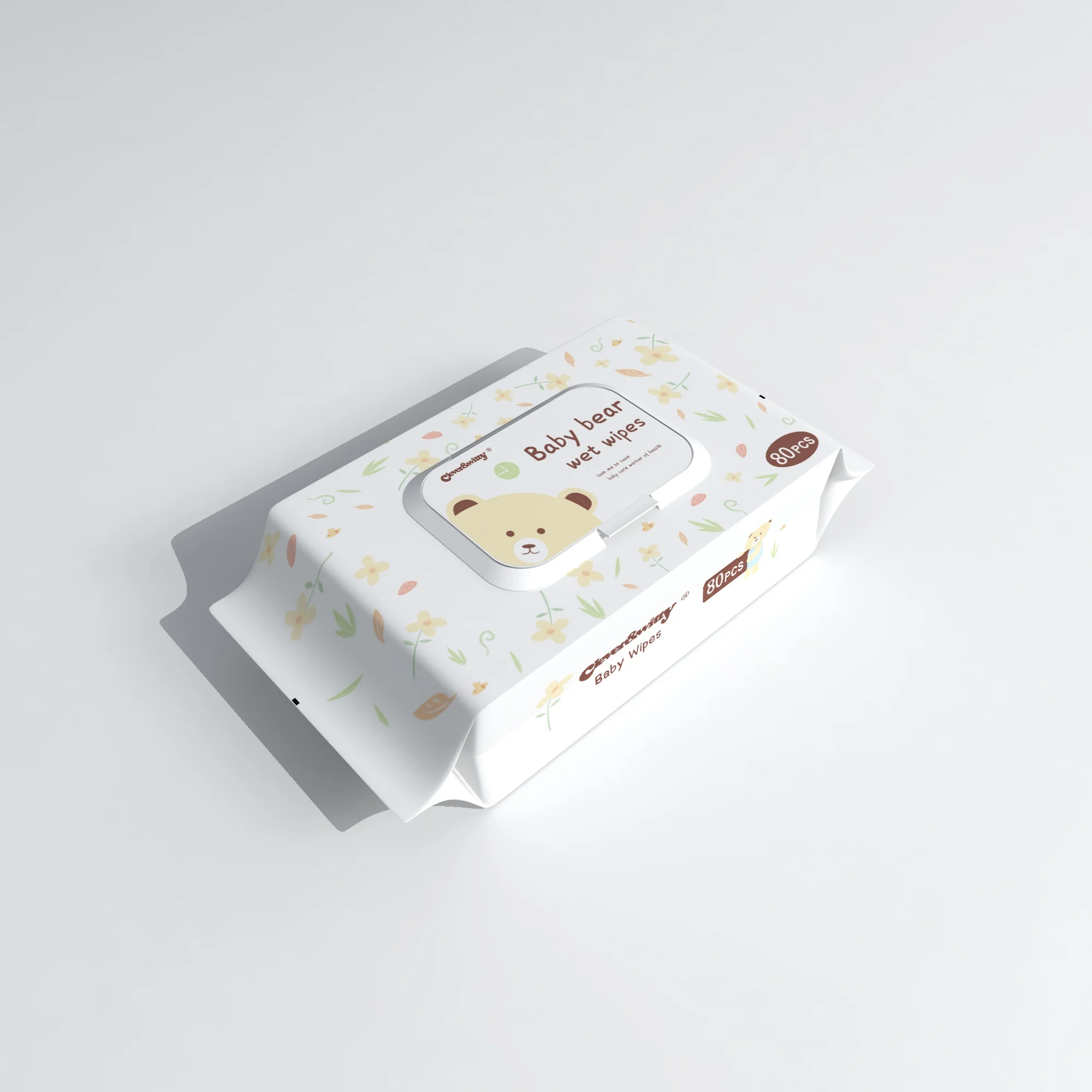 100% bamboo organic bamboo fiber small packing water wipes wet paper napkin flip-top packs baby wipes