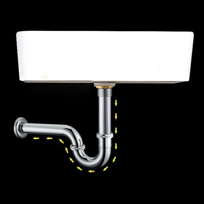 Tube Drain P-Trap Pipe Basin Sink Waste Kit with Reducing Washer