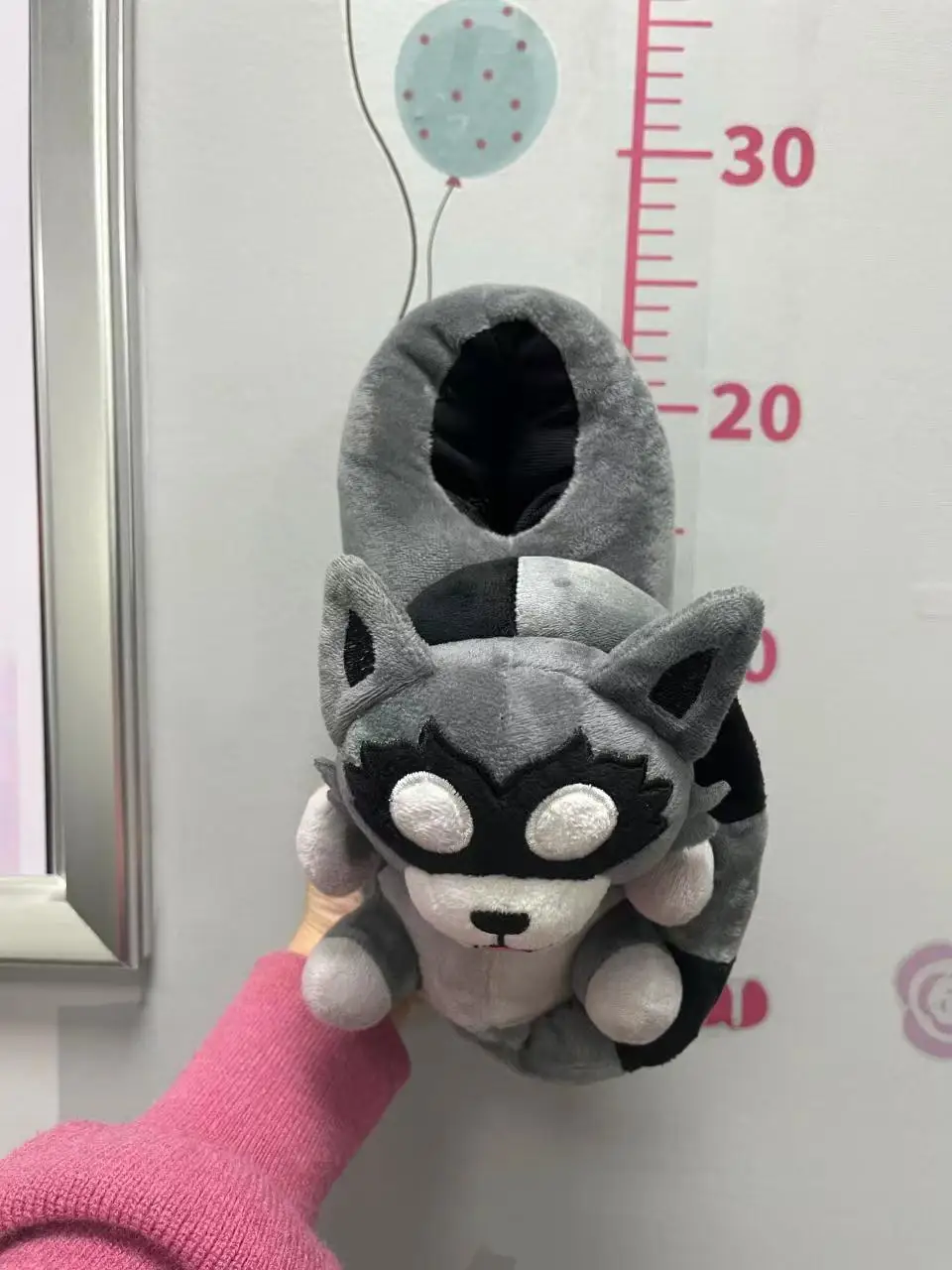 custom plush animal floppy home kids winter slippersraccoon animal fur slippers with new  creative Free size indoor floor
