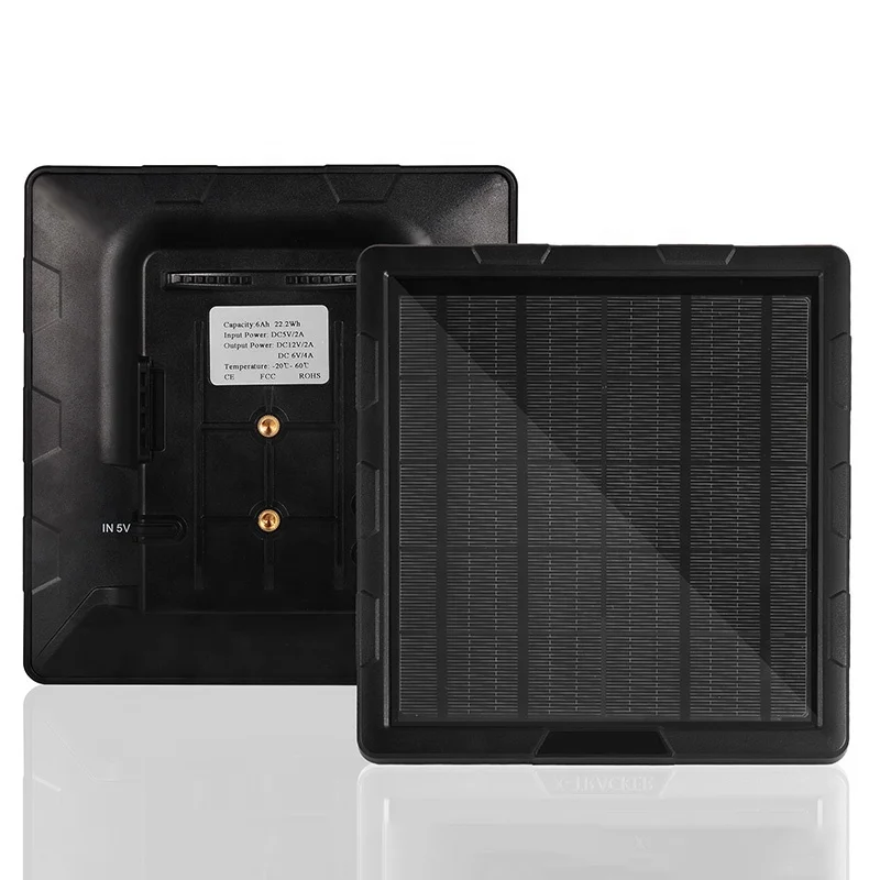 5W 6V 12V portable solar panel kit with built in battery 6000mah IP68 4G hunting camera Photo Traps solar panels for camping