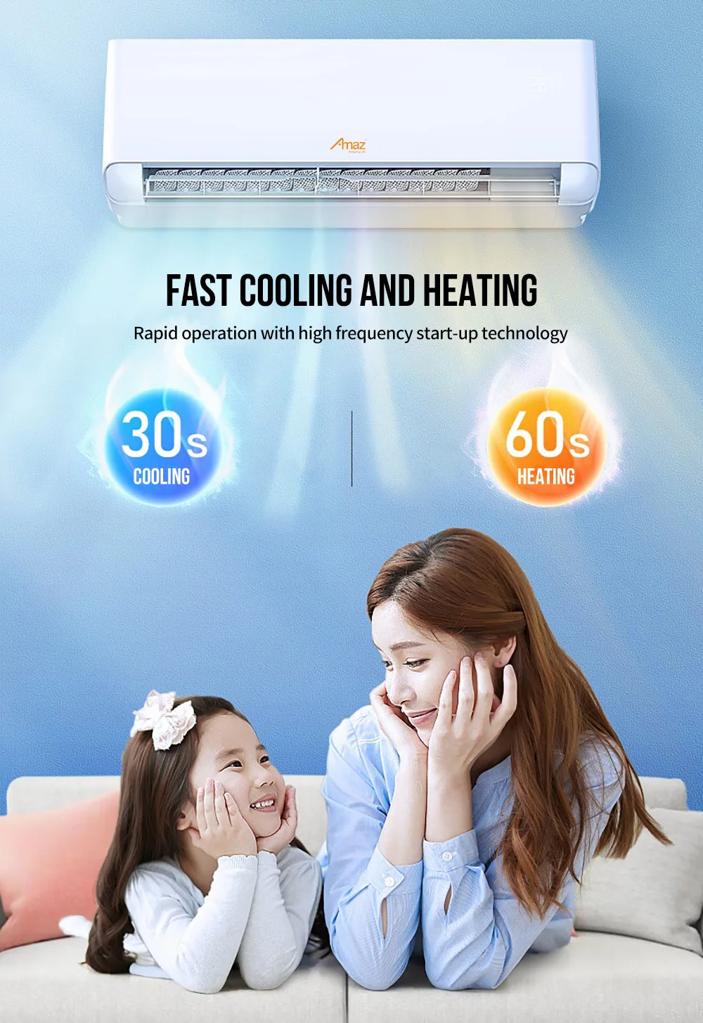 Solar Ac Dc Hybrid Air Conditioner Split Air Conditioners 9000btu Non-Inverter Only Cooling