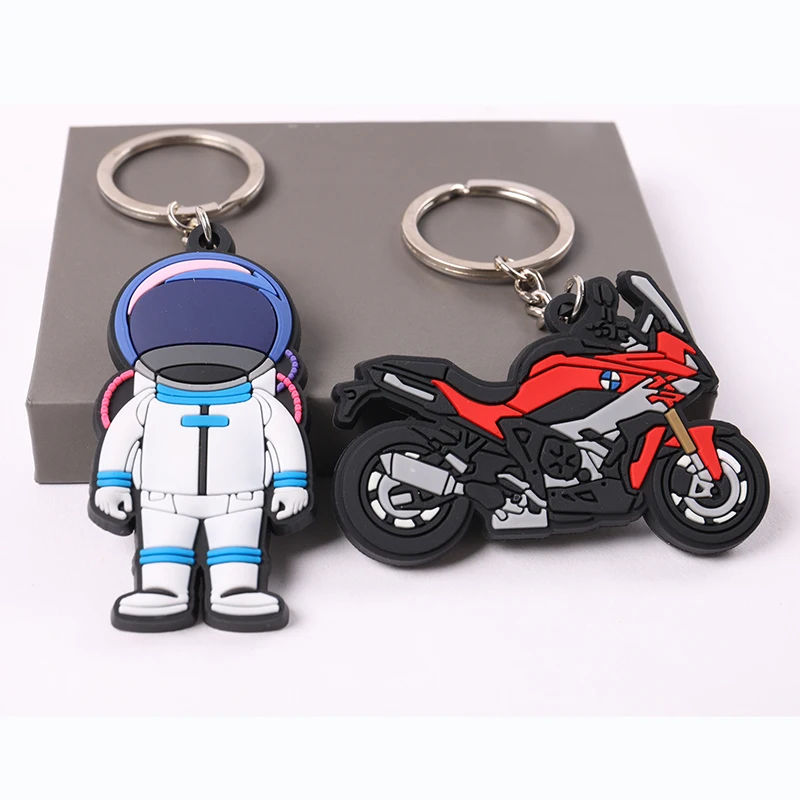 Promotional Silicone Keychains Motorcycle OEM Design Soft Rubber Key Chain With Logo Flexible PVC Key Ring for Souvenirs Gift