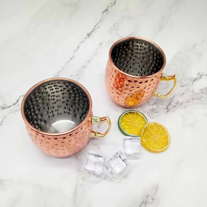 Factory Hot Sales Modern Design Solid Stainless Steel Copper Plated Coffee Mug