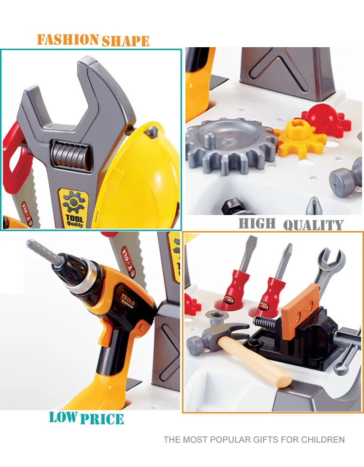 Pretend play educational kit set electric construction tool toy for kids