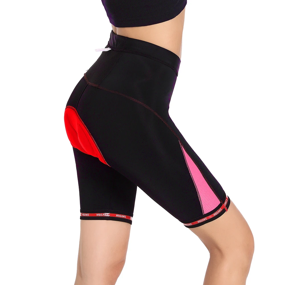 WOSAWE Women Cycling Shorts Riding Shorts Bike Clothes Bicycle Cycling Clothing 3D Padded Short Pants Breathable Sportswear