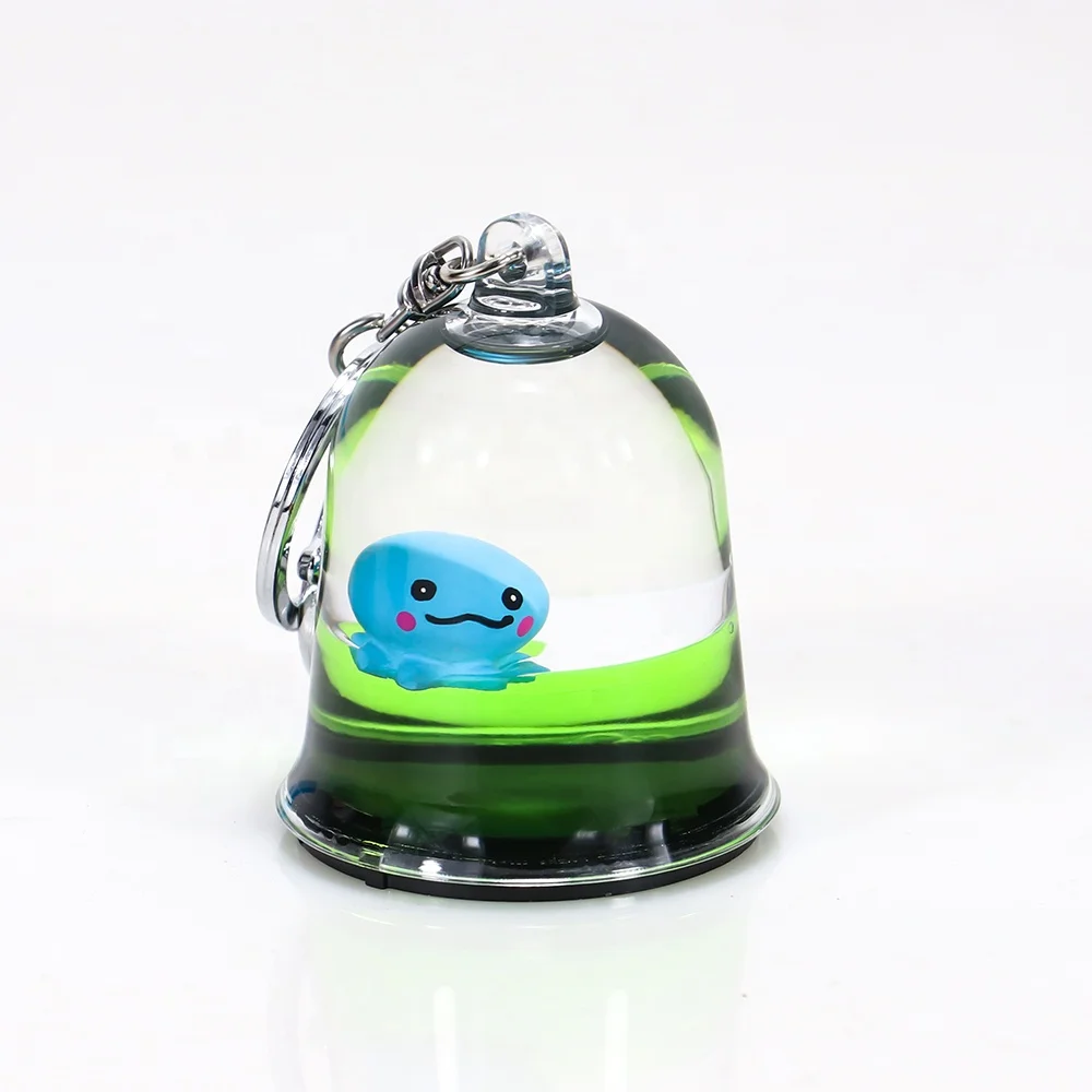 Bell Acrylic Liquid Floater Water Flotage Oil Floating Aqua Floaty Fluid Bubble Flow Liquor Aquarium Mini Snow Globe Keychain