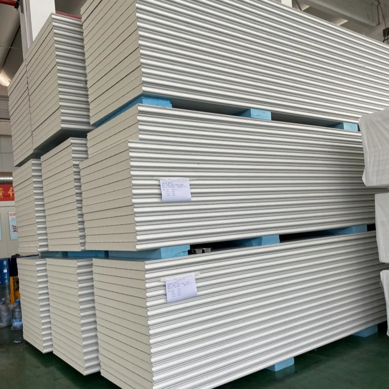 Modern Design Styles 50mm-250mm Polyurethane Sandwich Panel Metal Insulation Refrigerator Warehouse Storage Graphic Design