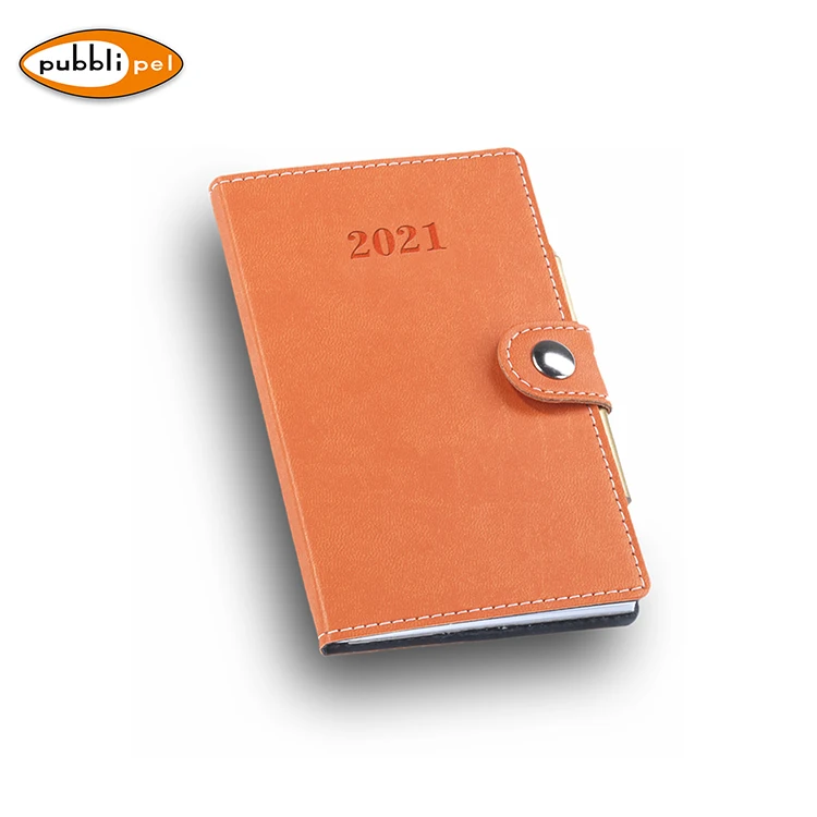 
8x14 Made In Italy Travel Use Weakly Journal PU Cover Pocket Diary With Button 