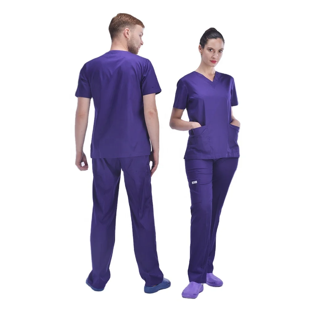 Best sale unisex hospital uniform suit manufacturer nurse medical scrubs polyester and rayon with spandex fabric