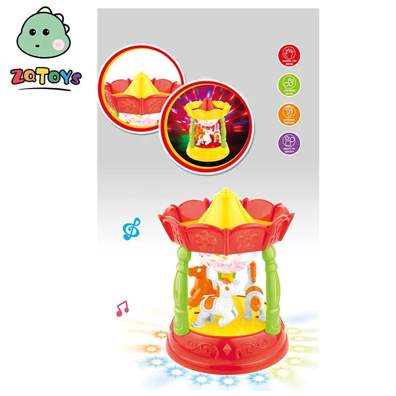 Zhiqu Toys electric Universal walk Lantern Family wooden carousel music box Portable Lantern Universal Driving  Lantern