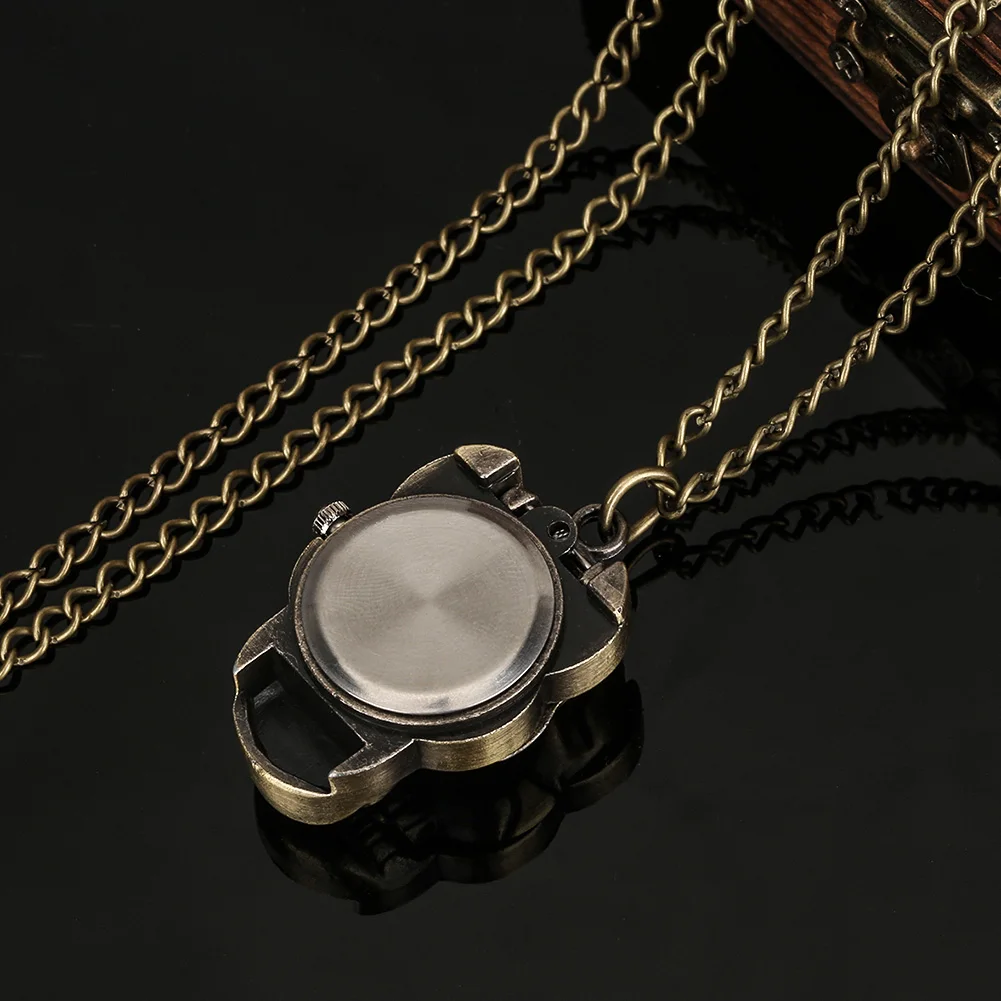 Antique Small Death Skull Necklace Pendant Mystery Hell Jewelry Clock Retro Metal Steampunk Pocket Watch