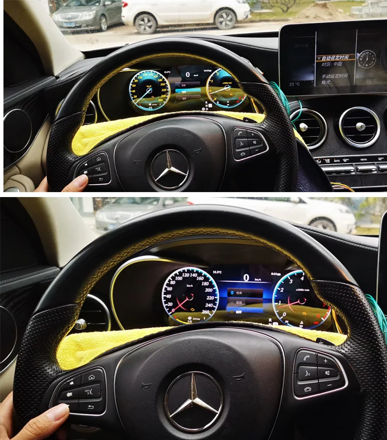 Car Accessories For Mercedes Benz C Class W205 S205 Android 13 Car Multimedia Player With Digital Instrument Cluster Speedometer