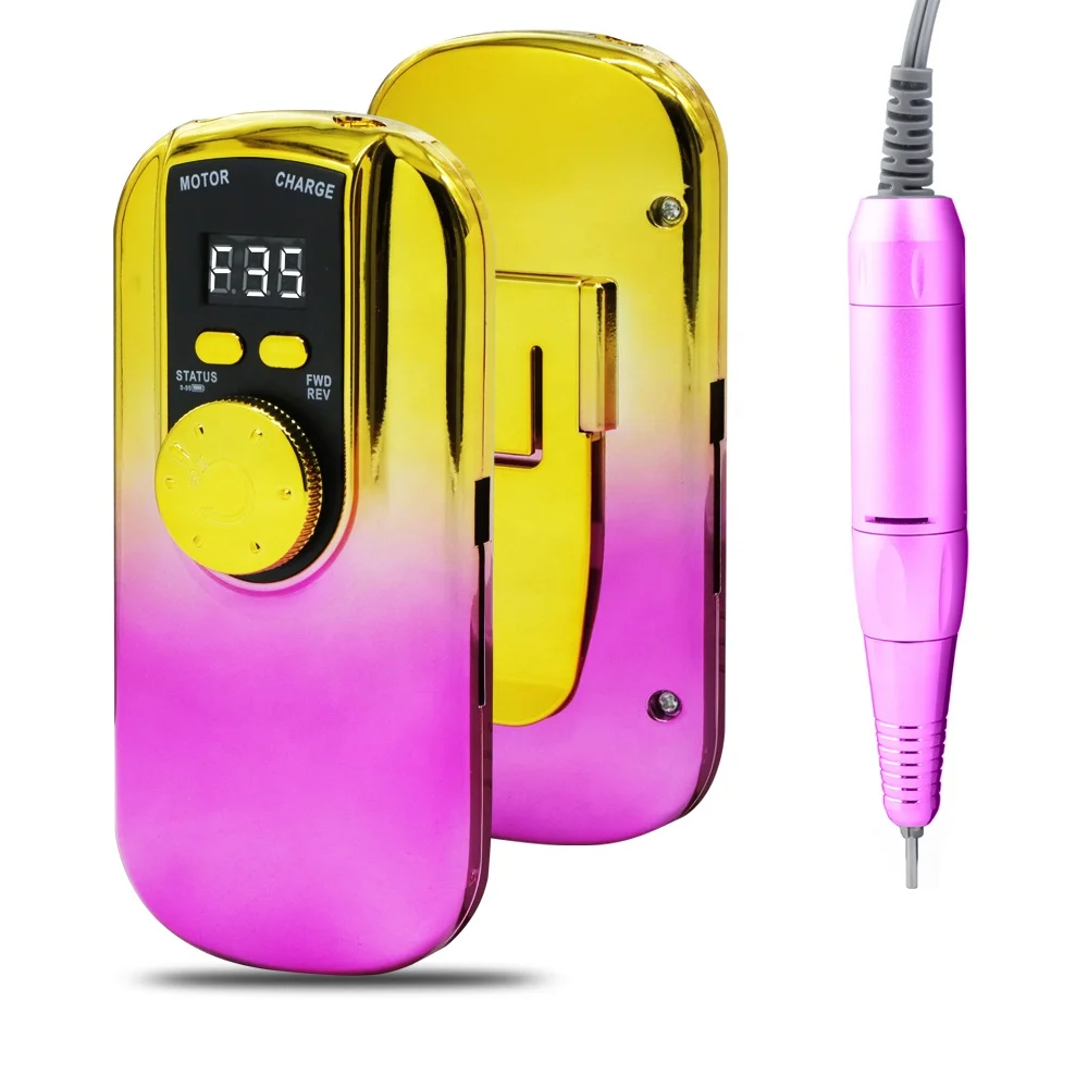 35000RPM Nail Drill Machine Set With Nail Drill Bit Sanding Band Professional Milling Manicure Machine gradient color