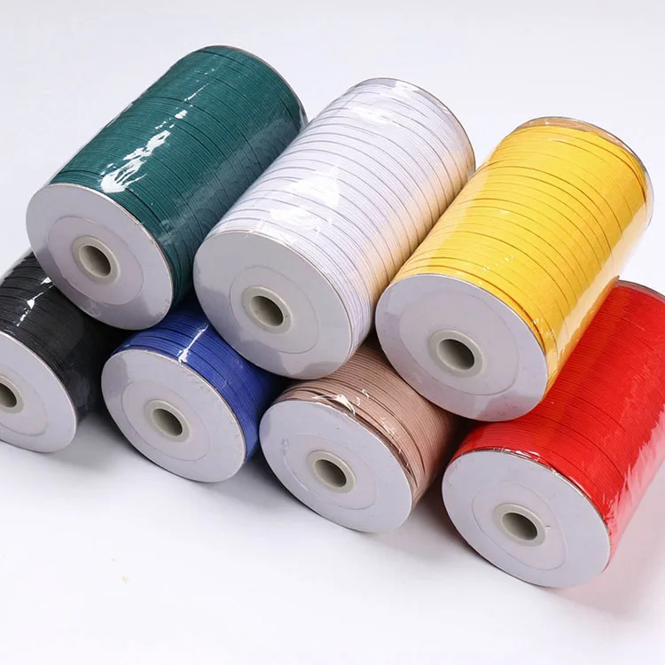 China factory wholesale flat 1/4 braided elastic white