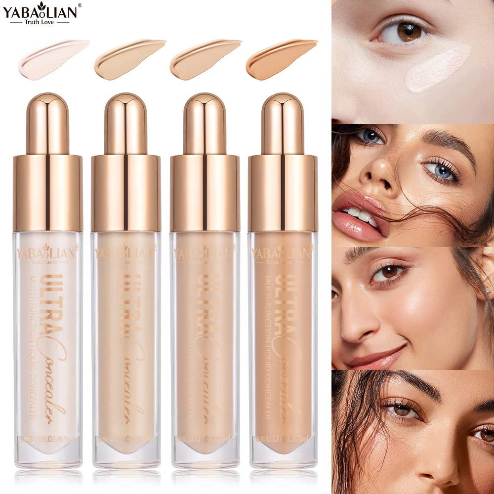 Private label cruelty free liquid concealer waterproof cream  foundation with brush  full coverage concealer long lasting LOGO