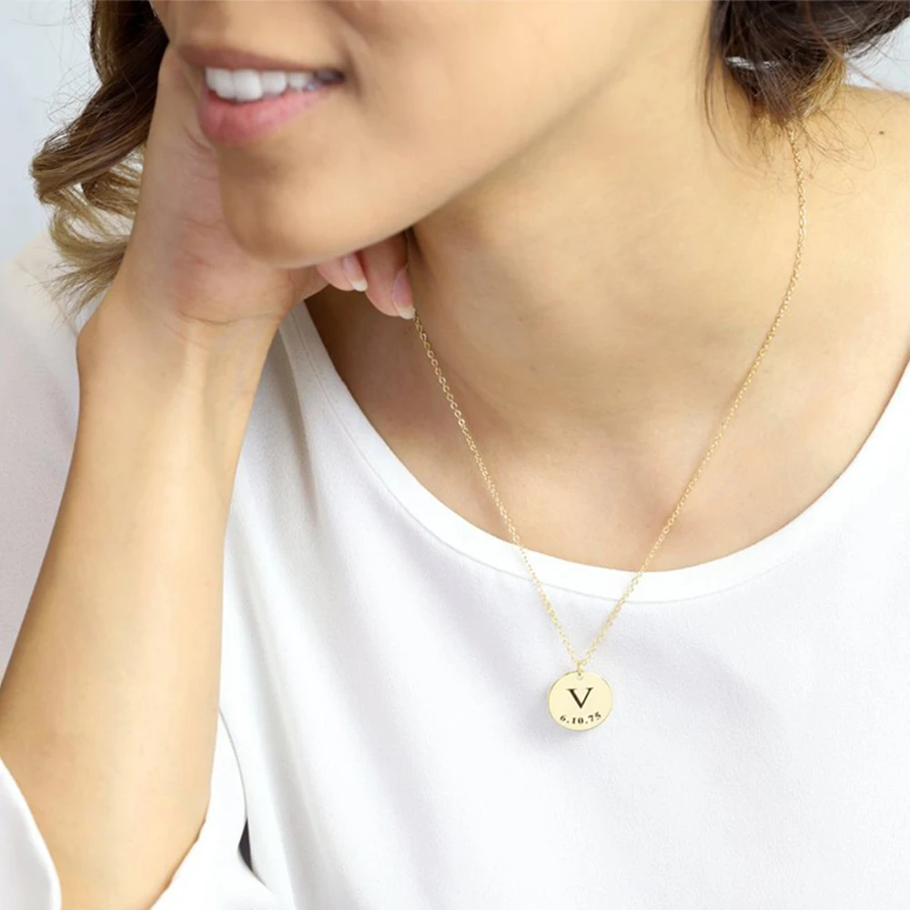 Customized Blank Pendant For Engraving Custom Name Necklace 18K Gold Plated Laser Engraving Blanks Collares Para Mujer