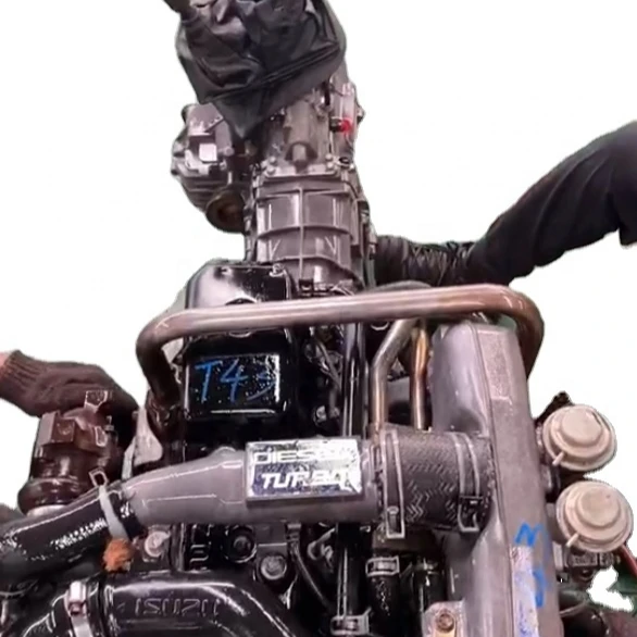 Pick up engine  4JB1T used genuine engine 2.8T motor with 4X4 transmission box gearbox