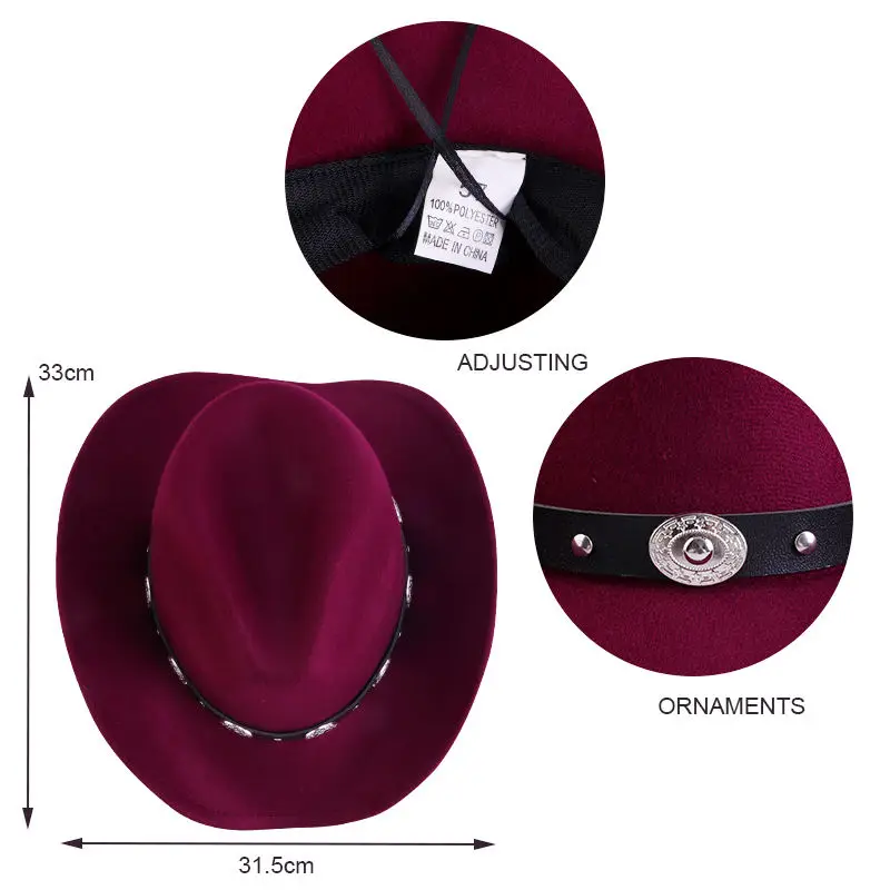 Wholesale Wool Fedora Cap Bulk Hot Sale Cowboy Hat Custom Men Felt Cowboy Hats