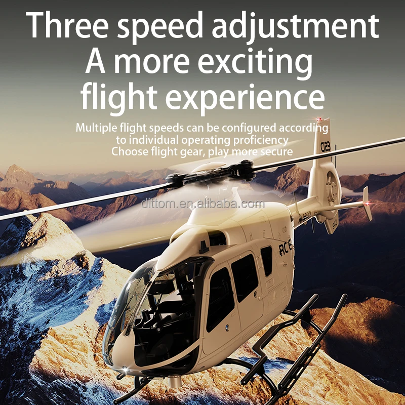 Alloy Brushless 3D 6CH Sngle-rotor RC Fight Helicopter 2.4G Altitude Hold Optical Fow Lcalization Helicopter with 6-Axis Gyro