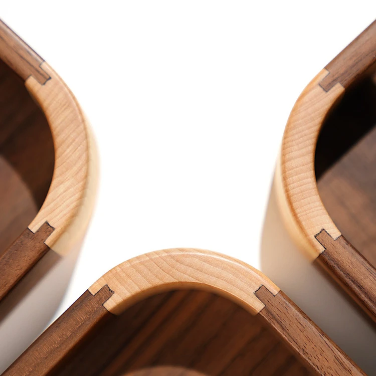 Wholesale Custom Kitchen Home Decorative Rustic Wooden Coffee Food Serving Walnut Tray