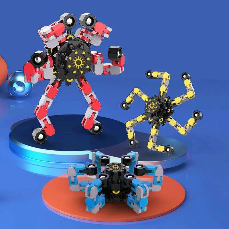 Novelty Fidget Spinner Diy Deformable Stress Relief Toy Fingertip Spin Top Antistress Mechanical Chain Gyroscope Toy For Kids