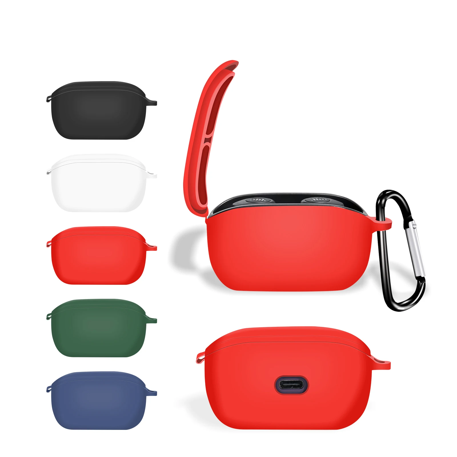 Suitable For JBL WAVE 100TWS Case Silicone Protective Earphone Case Shockproof with Hook