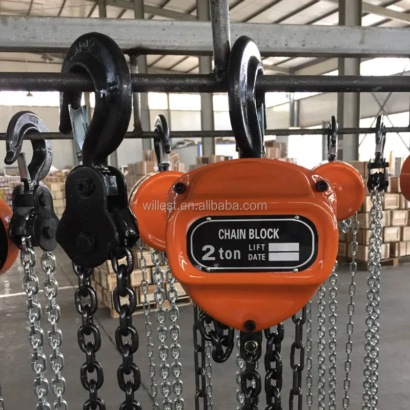 Manual chain block HUTZ 2 ton CE approved triangle head chain pulley block CB20V2-04 industrial lifting hand hoist