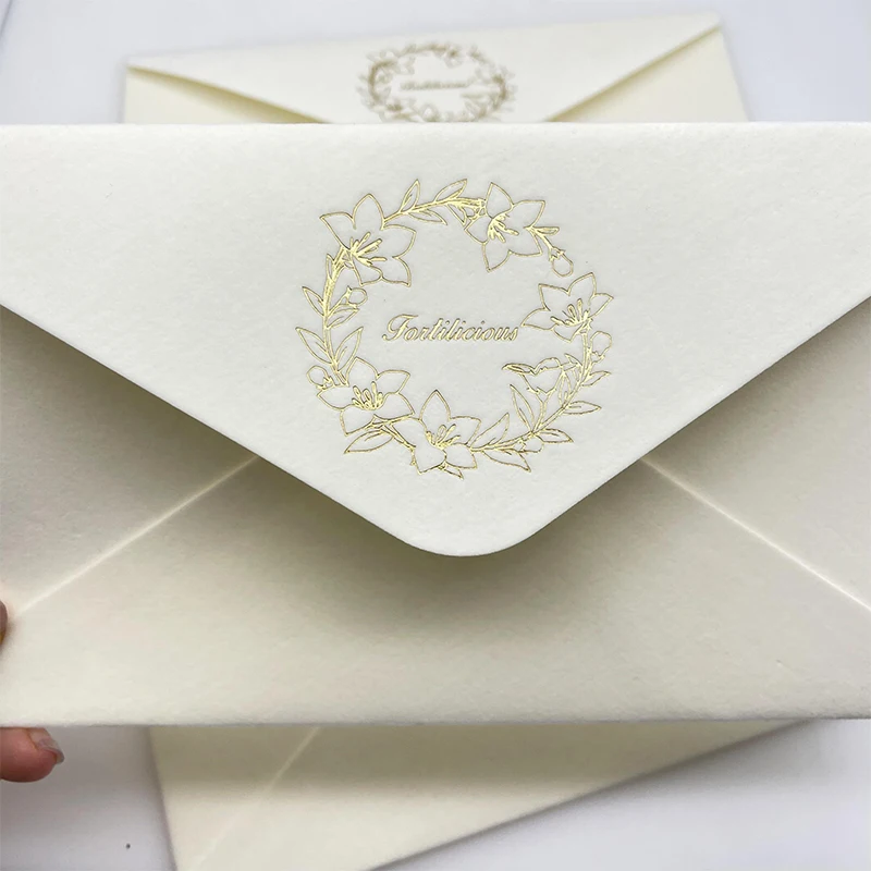 High Grade Luxurious Receipt Green Invitation Velvet Envelope for Wedding Card