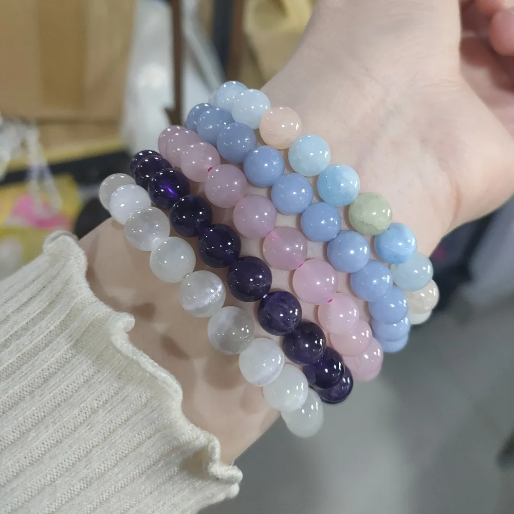 Wholesale Customized 100Kind 4/6/8mm Reiki Energy Healing Crystal Precious Gemstone Natural Genuine Stone Bracelet for Men Women