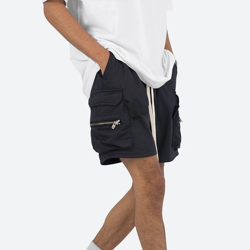 Новые хлопковые брюки на завязках с карманами на молнии, спортивная одежда, мужские тренировочные брюки, спортивные шорты