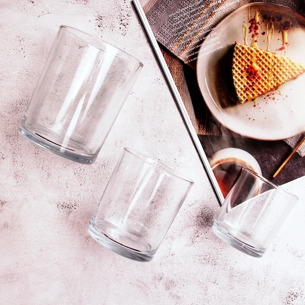 Best Selling Product Copper Jar Aura Candle Vessels 8oz 10oz 12oz 14oz 16oz Rose Gold Glass Candle Jar with Rose Gold Metal Lid