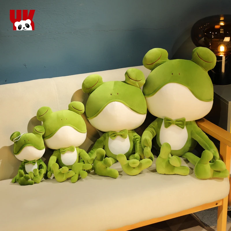 OEM ODM Design Soft Toy Custom Cute Soft Animal Atuffed Green Frog Plush Toy For Kids Gift