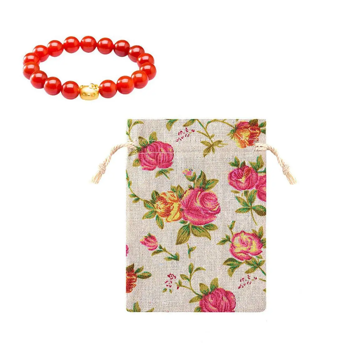 Rose Drawstring Cotton Cloth Jewelry Gift Bag Wedding Party Favor Bag Dragon Boat Festival Mosquito Repellent Sachet Empty Bag