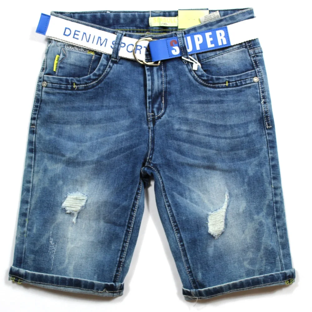 
S&G Causal Slim Boys Distressed Blue Ripped Jeans Customized Denim Shorts 