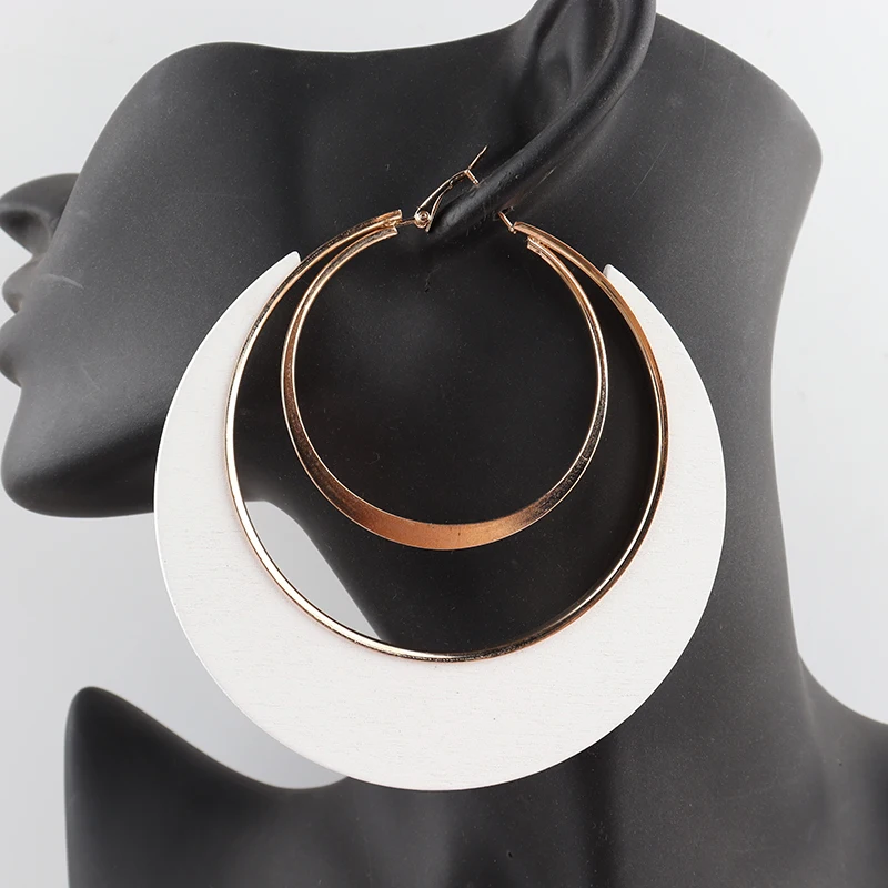 18K Gold Oversize Big Plated Hoop Earrings