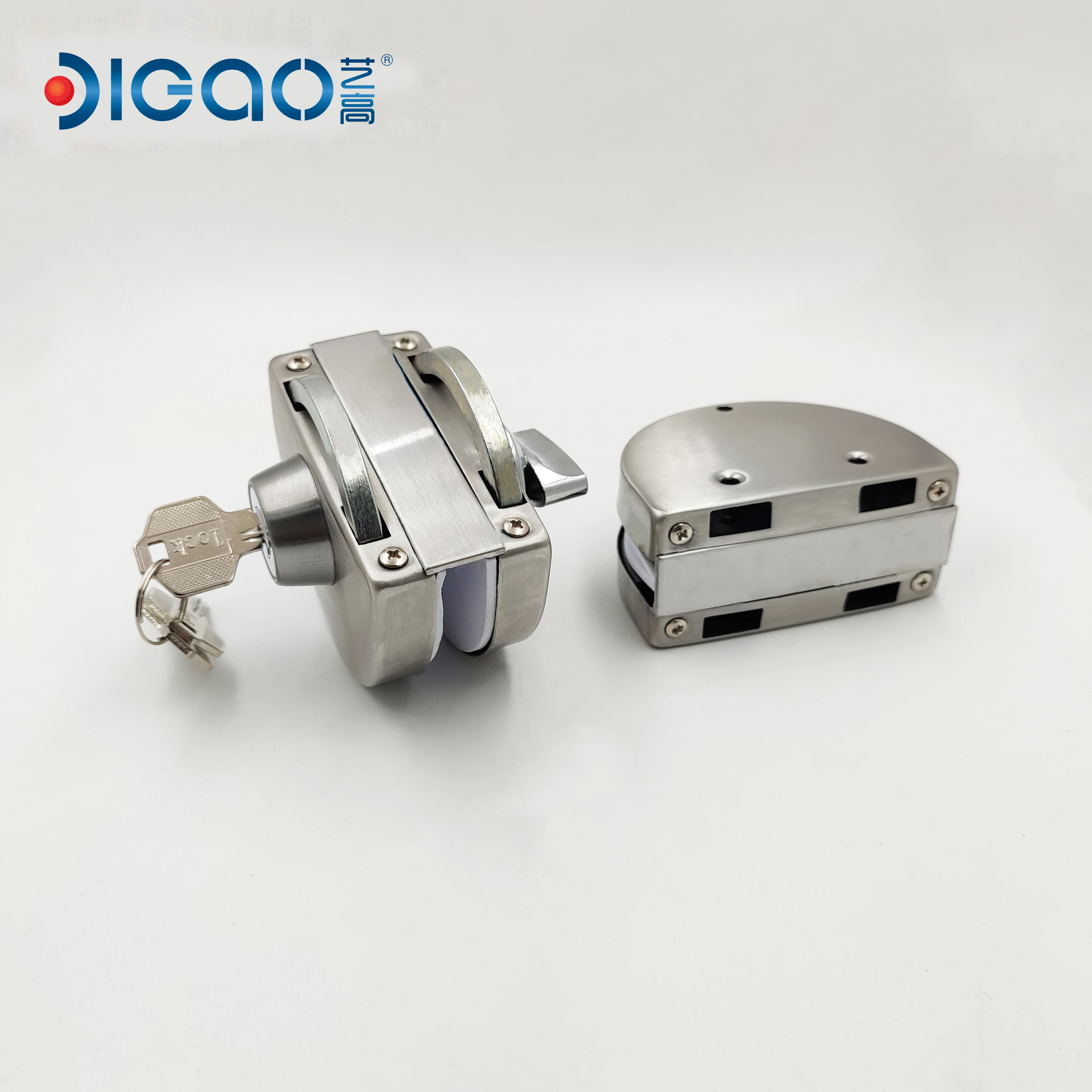 China Manufacturer Frameless Glass Sliding Door Hook Lock European Cylinder