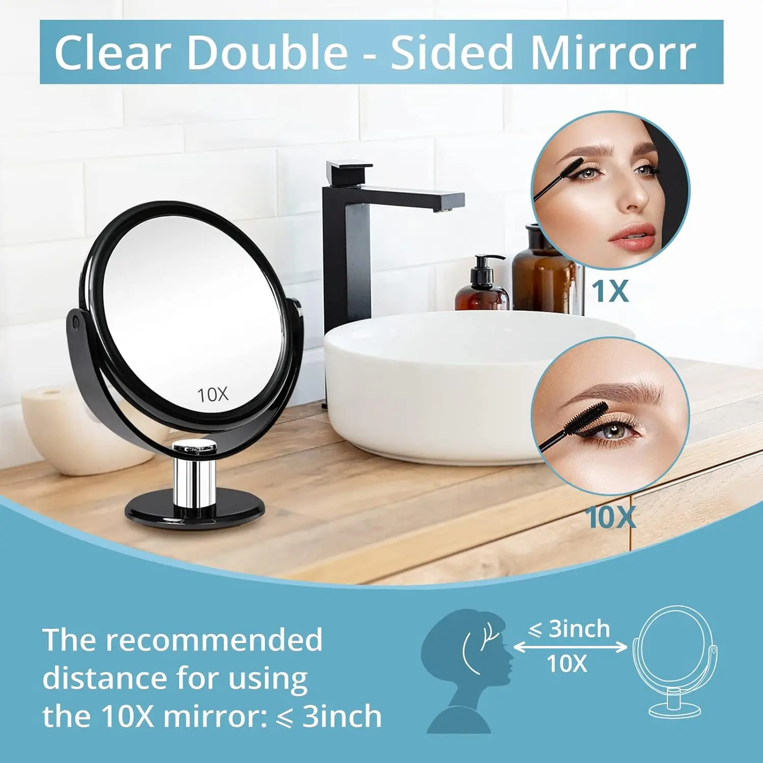 Customized Logo Portable 360 Design Double Sided Shaving Makeup Mirror Cute Beauty Mirror Trying Clothes Table Cosmetics
