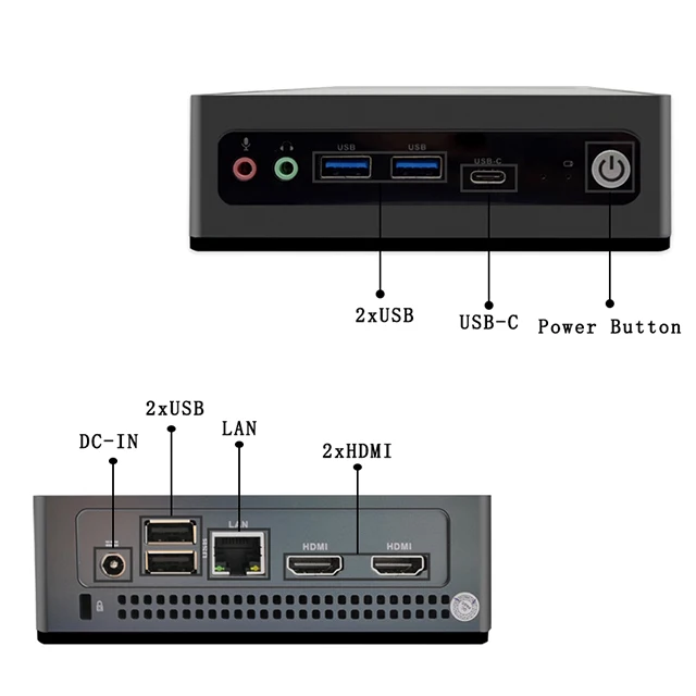 Mini Computer NVME 7 core AMD Ryzen 5600H 5800H 5800U Unc Ddr4-3200M 32Gb Compact Computadoras For Business