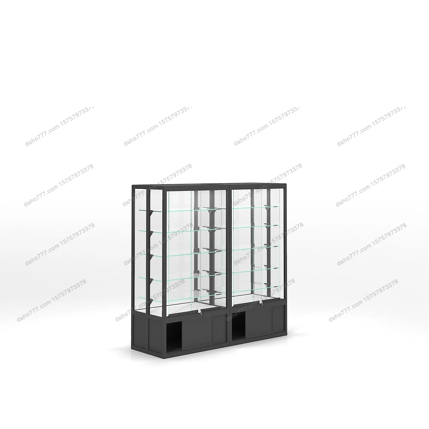 High Quality Glass Showcase For The Jewelry With Bottom Cabinets Shopping Mall Luxury Shop Store Display Glass Racks