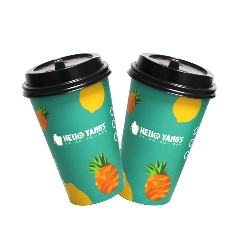 disposable paper cup with tea inside bottom with lid and sleeve custom printed disposable double wall single wall tea coffee