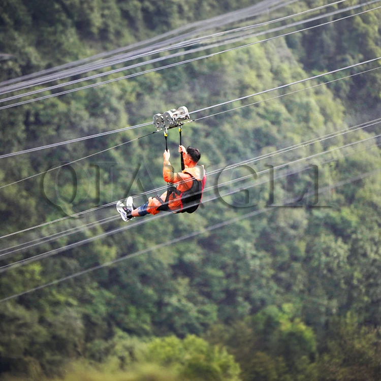 Extreme Rides Fairground Attraction Adventure Zip Line Roller Coaster Manufacturer Zip Line Cable For Adults