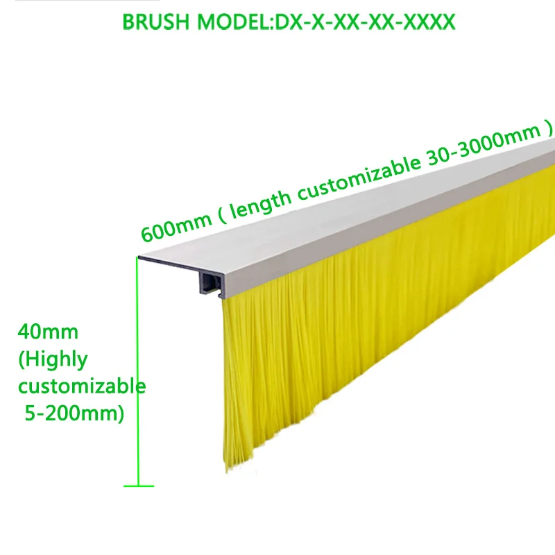 Subway Screen Door Brush UL94 V0 Flame Retardant Nylon PA6 Strip Brush