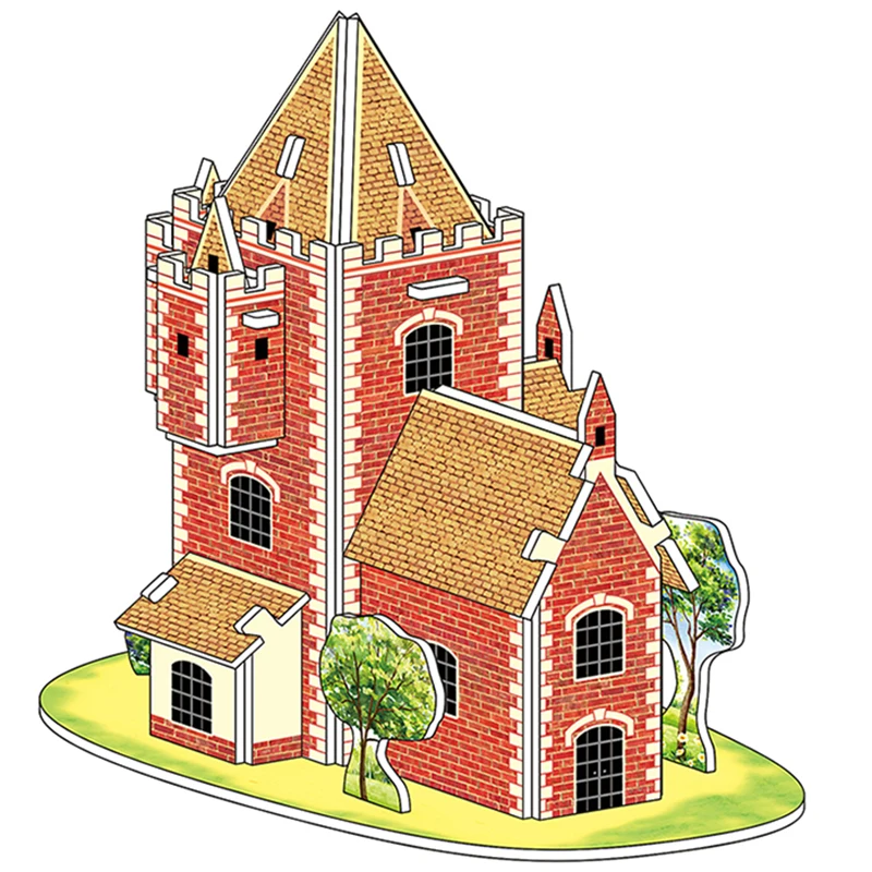 3D paper puzzle manufactory of 2612 series color Castle Manor model EPS foam children education DIY jigsaw games kids Yiwu toys