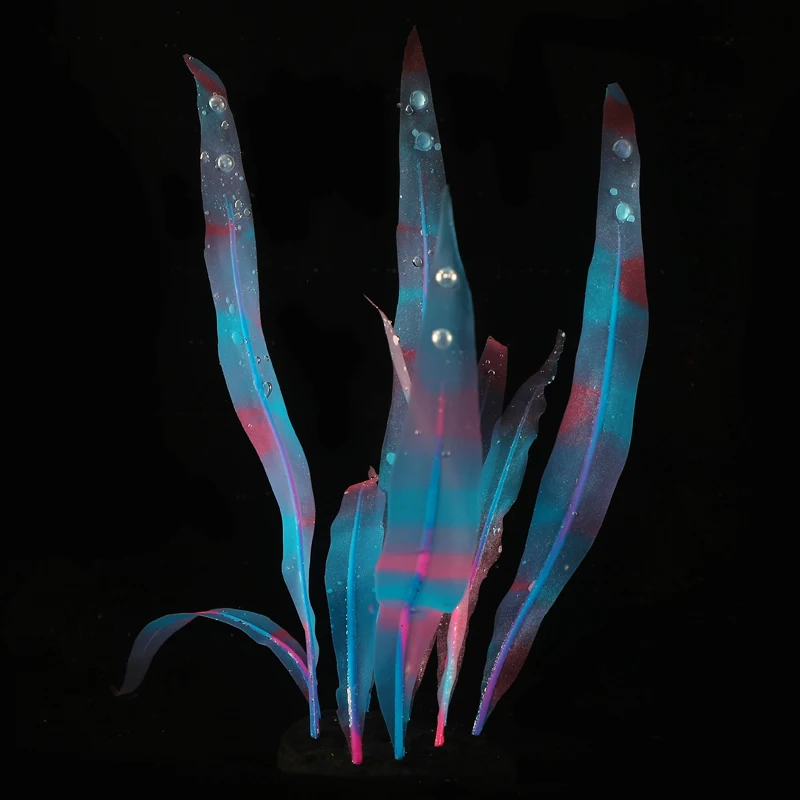 Artificial Aquatic Coral - Fish Tank Decor Aquarium Decoration Ornament Glowing Effect silicone - Kelp Large