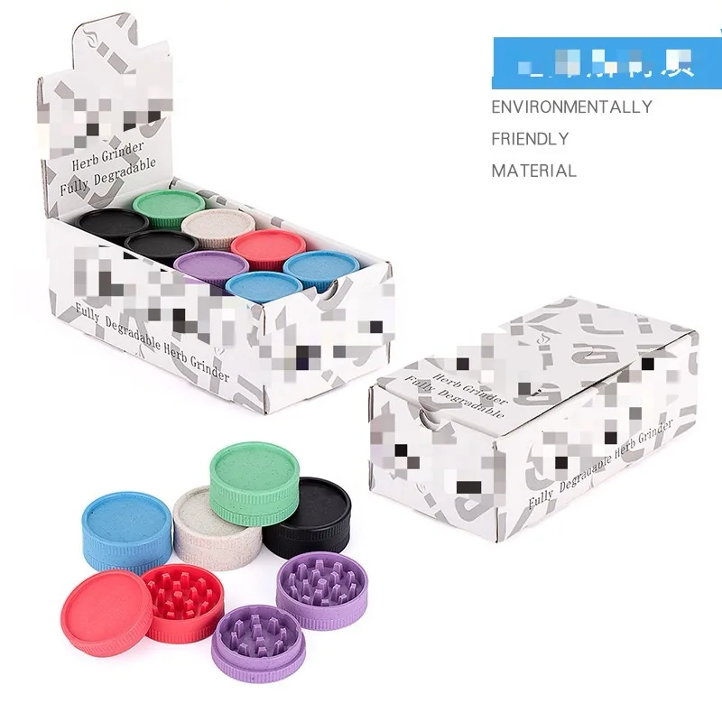 China manufacturer bio plastic mini smoking herb roller mill crusher machine small portable 2 3 part colorful 55mm 60mm grinder