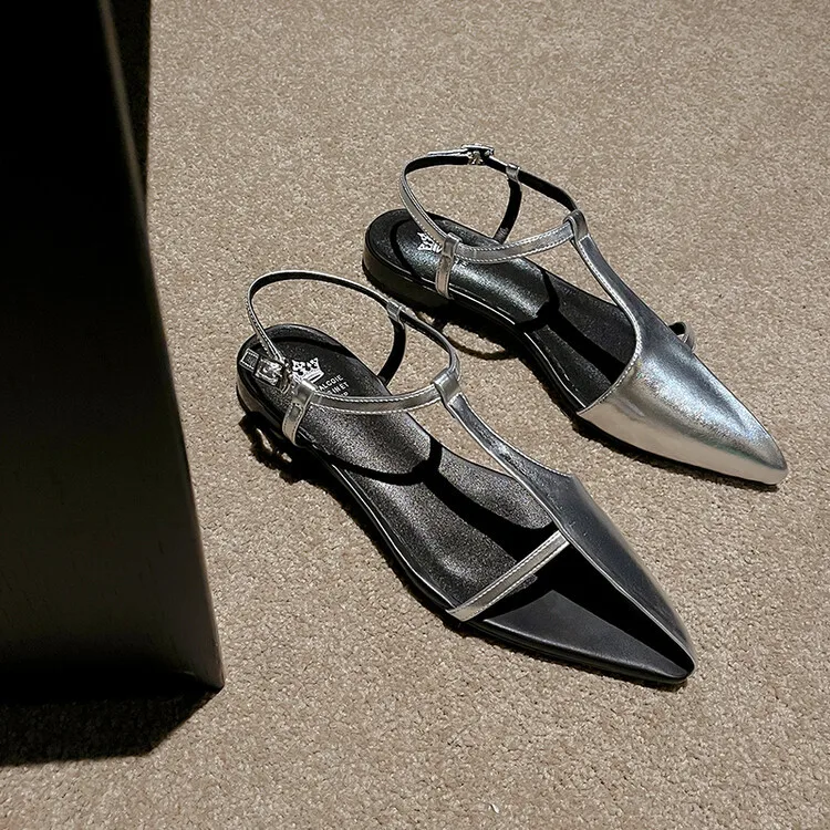 XINZI RAIN Wholesale Summer Female Flat Sandal Private Label Comfortable Real Leather T Strap 2cm Low Heel Women Thong Sandals